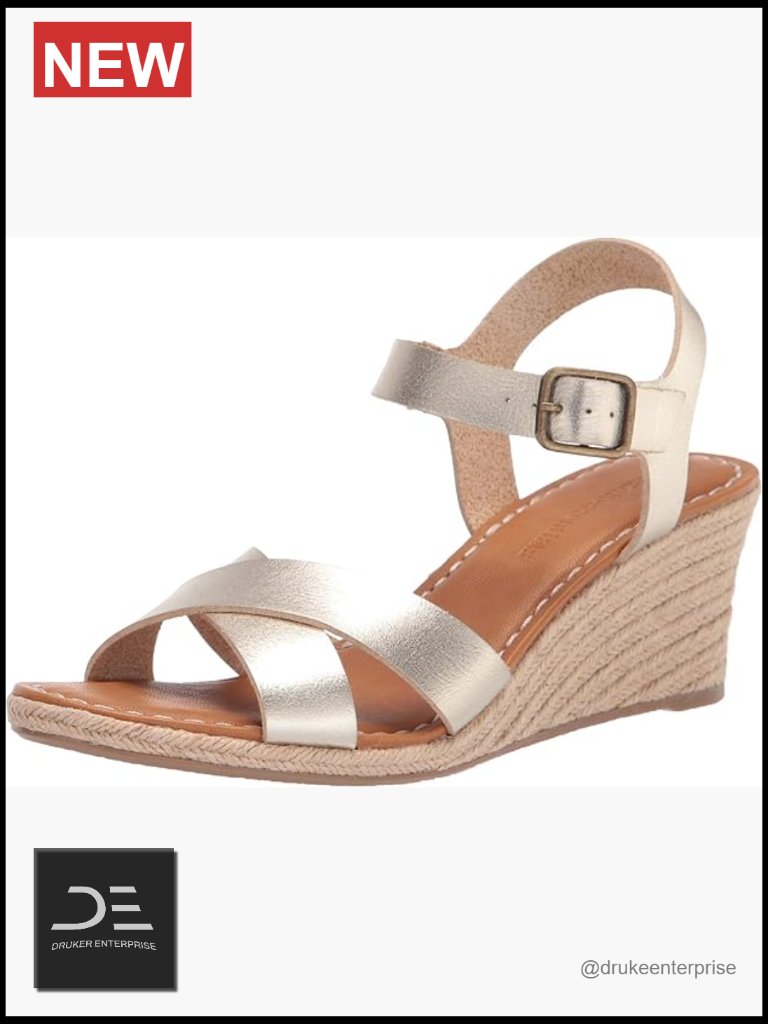 Women's Ankle Strap Espadrille Wedge Sandal Faux Leather Wedge Heel